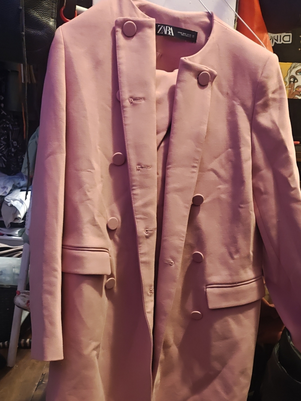 Zara Dusty Rose Double-Breasted Pantsuit